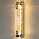 Contemporary Rectangular Crystal LED Wall Sconce Image - 6