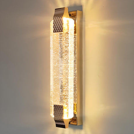 Contemporary Rectangular Crystal LED Wall Sconce Image - 6