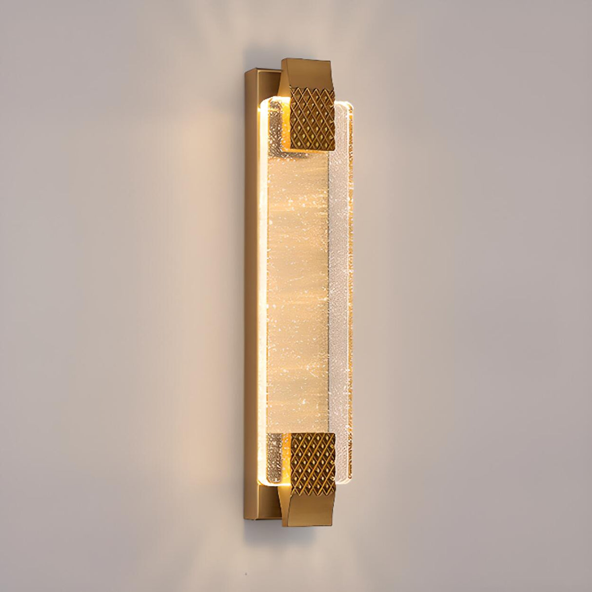 Contemporary Rectangular Crystal LED Wall Sconce Image - 7