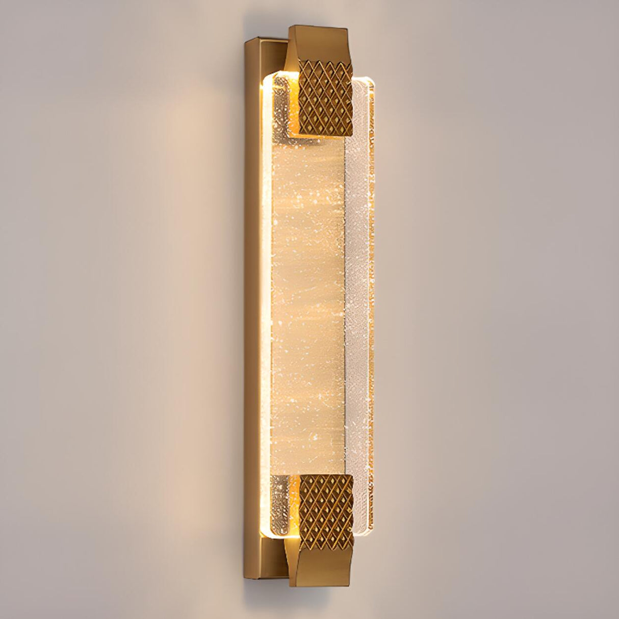 Contemporary Rectangular Crystal LED Wall Sconce Image - 8