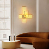 Contemporary Rectangular Gold Metal Wall Sconce Image - 3