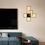 Contemporary Rectangular Gold Metal Wall Sconce Image - 4