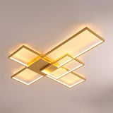 Contemporary Rectangular Gold Metal Wall Sconce Image - 6