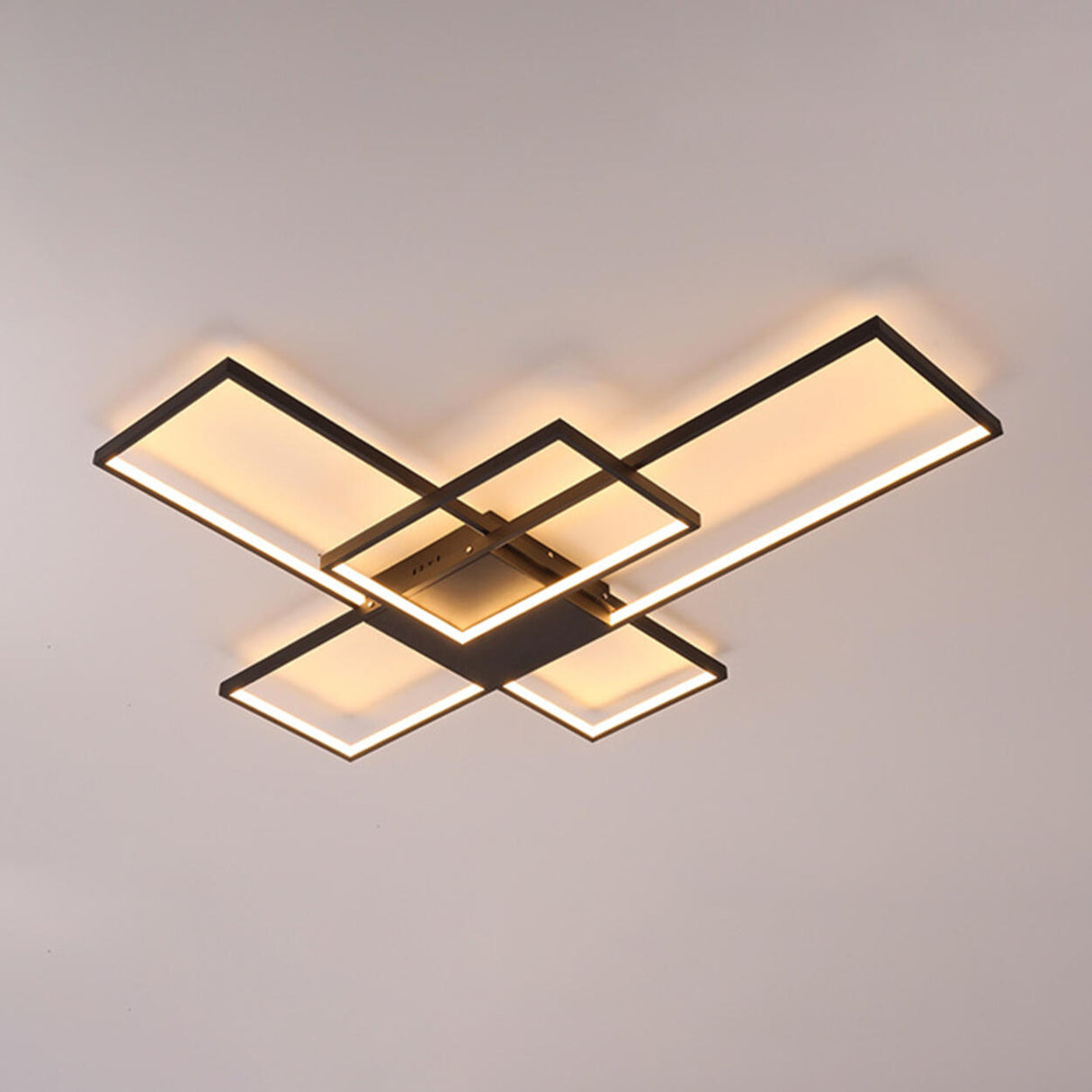 Contemporary Rectangular Gold Metal Wall Sconce Image - 7