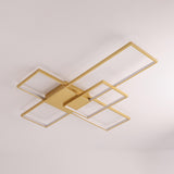 Contemporary Rectangular Gold Metal Wall Sconce Image - 8