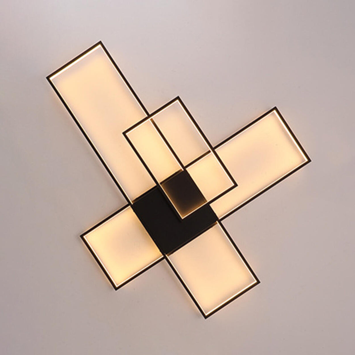 Contemporary Rectangular Gold Metal Wall Sconce Image - 9