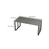 Contemporary Rectangular Grey Stone Sled Writing Desk Image - 13