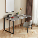 Contemporary Rectangular Grey Stone Sled Writing Desk Image - 2