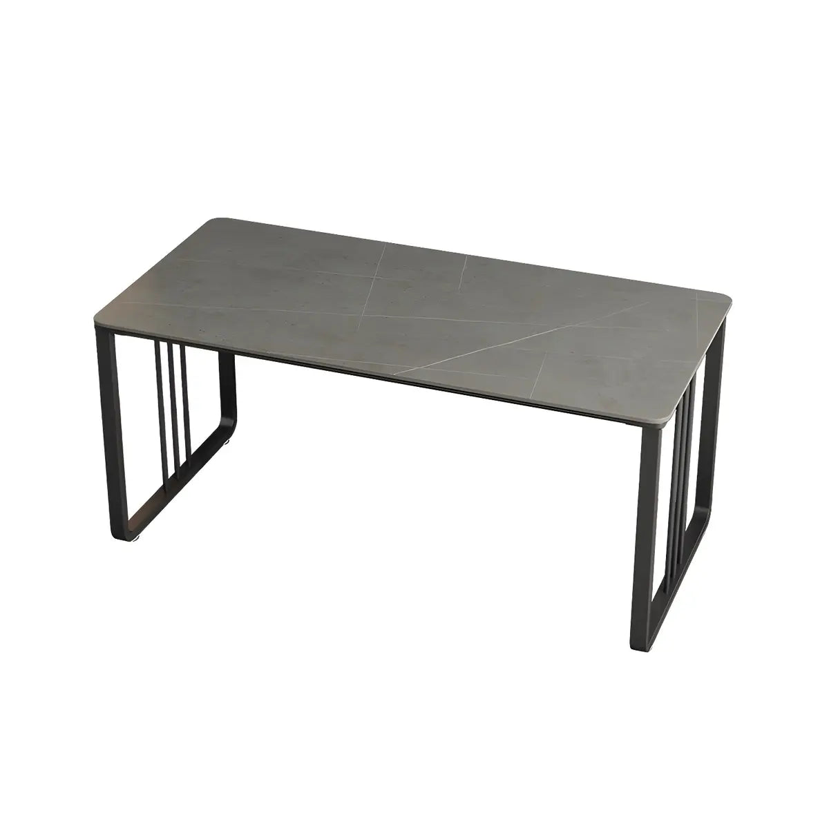 Contemporary Rectangular Grey Stone Sled Writing Desk Image - 5