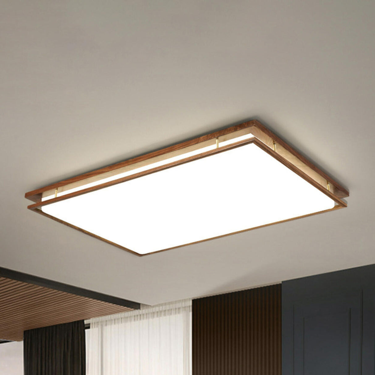 Contemporary Rectangular LED Flush Mount Ceiling Light Image - 8