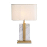 Contemporary Rectangular Marble Living Room Table Lamp Image - 1