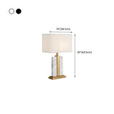 Contemporary Rectangular Marble Living Room Table Lamp #size