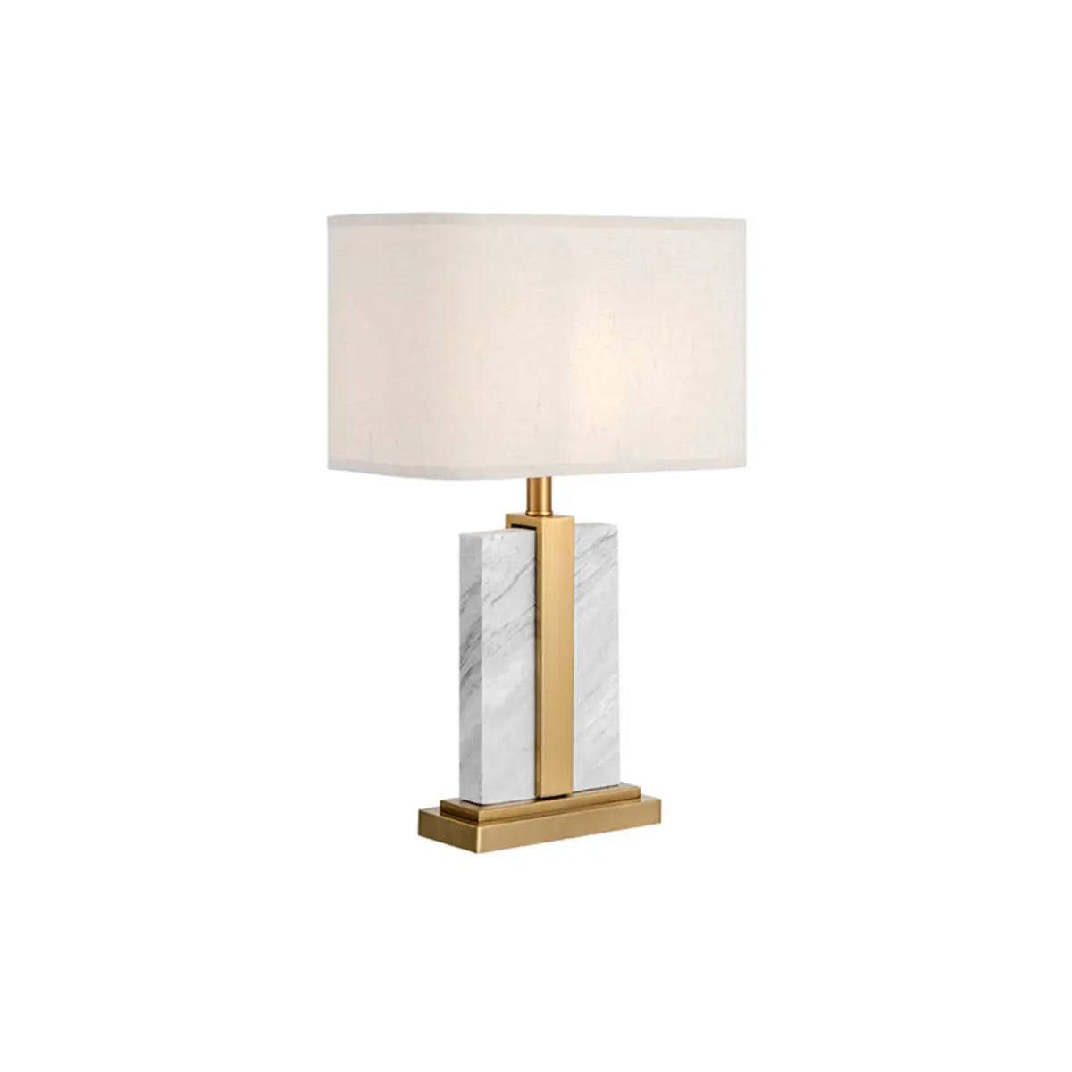 Contemporary Rectangular Marble Living Room Table Lamp Image - 5