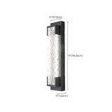 Contemporary Rectangular Metal External Wall Light #size