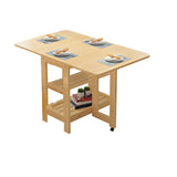 Contemporary Rectangular Wood Dining Table Natural Finish Image - 9