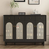 Contemporary Rectangular Wood Hallway Black Shoe Storage Image - 5