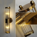 Contemporary Ribbed Glass Bathroom Mirror Vanity Light Image - 10