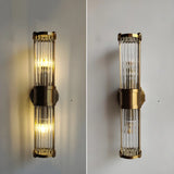 Contemporary Ribbed Glass Bathroom Mirror Vanity Light Image - 9