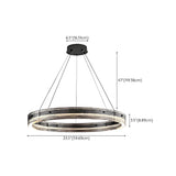 Contemporary Ring Acrylic Living Room Black Chandelier #size