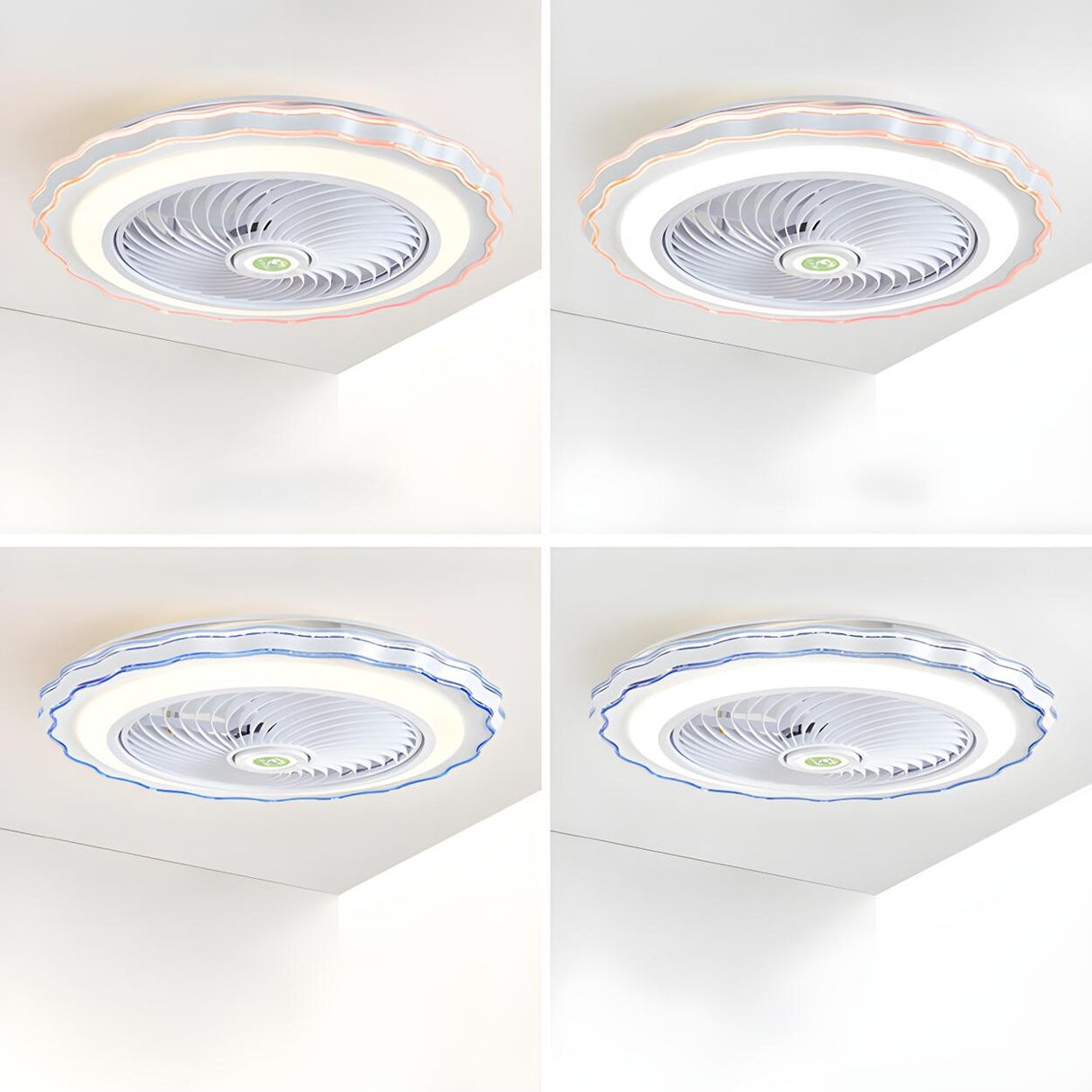 Contemporary Round Bladeless LED Ceiling Fan with Light Image - 11