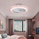 Contemporary Round Bladeless LED Ceiling Fan with Light Image - 17