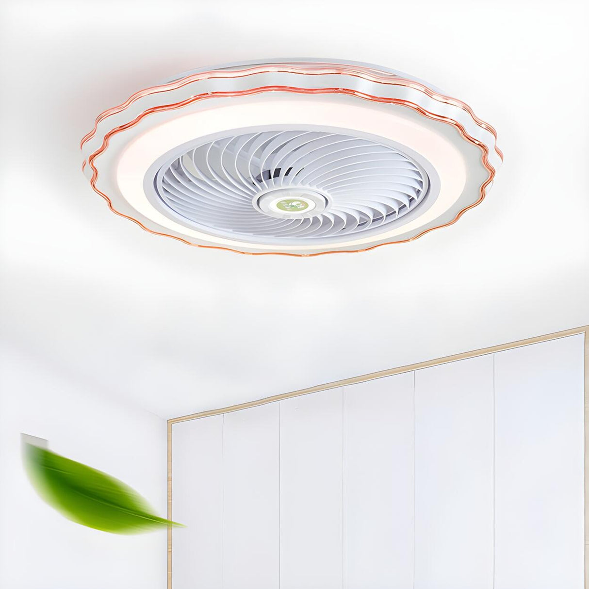 Contemporary Round Bladeless LED Ceiling Fan with Light Image - 18