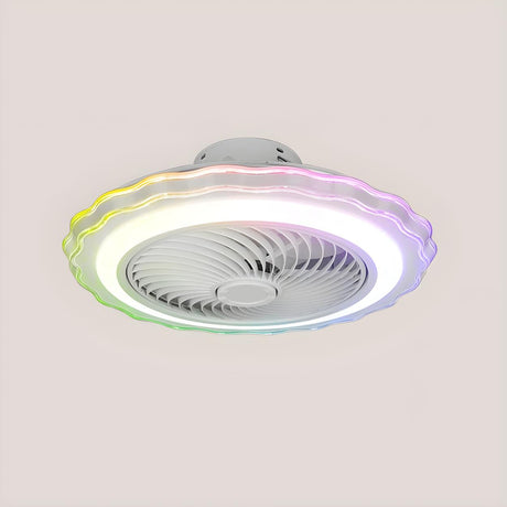 Contemporary Round Bladeless LED Ceiling Fan with Light Image - 2