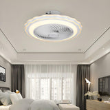 Contemporary Round Bladeless LED Ceiling Fan with Light Image - 6