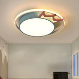 Contemporary Round Crown LED Flush Mount Ceiling Light Image - 1