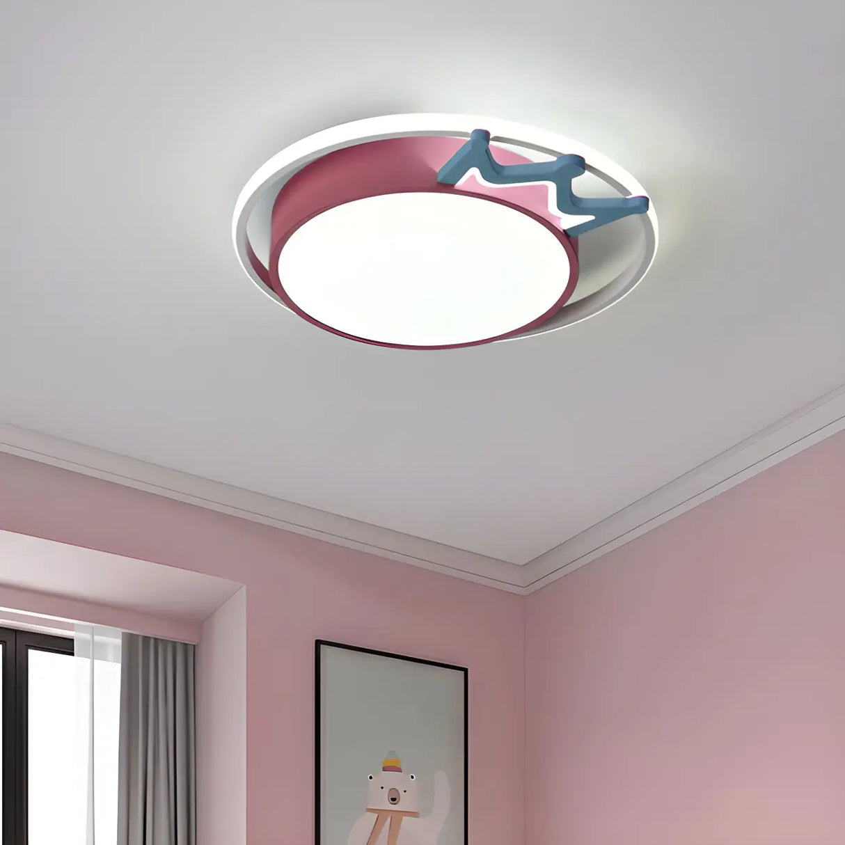 Contemporary Round Crown LED Flush Mount Ceiling Light Image - 13