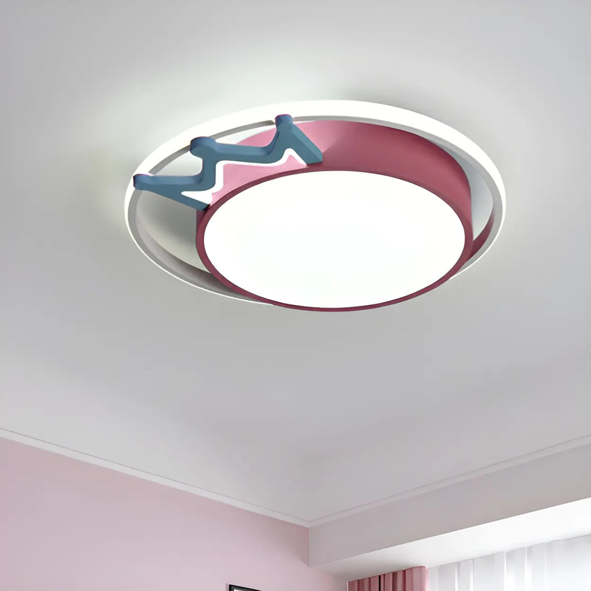 Contemporary Round Crown LED Flush Mount Ceiling Light Image - 14