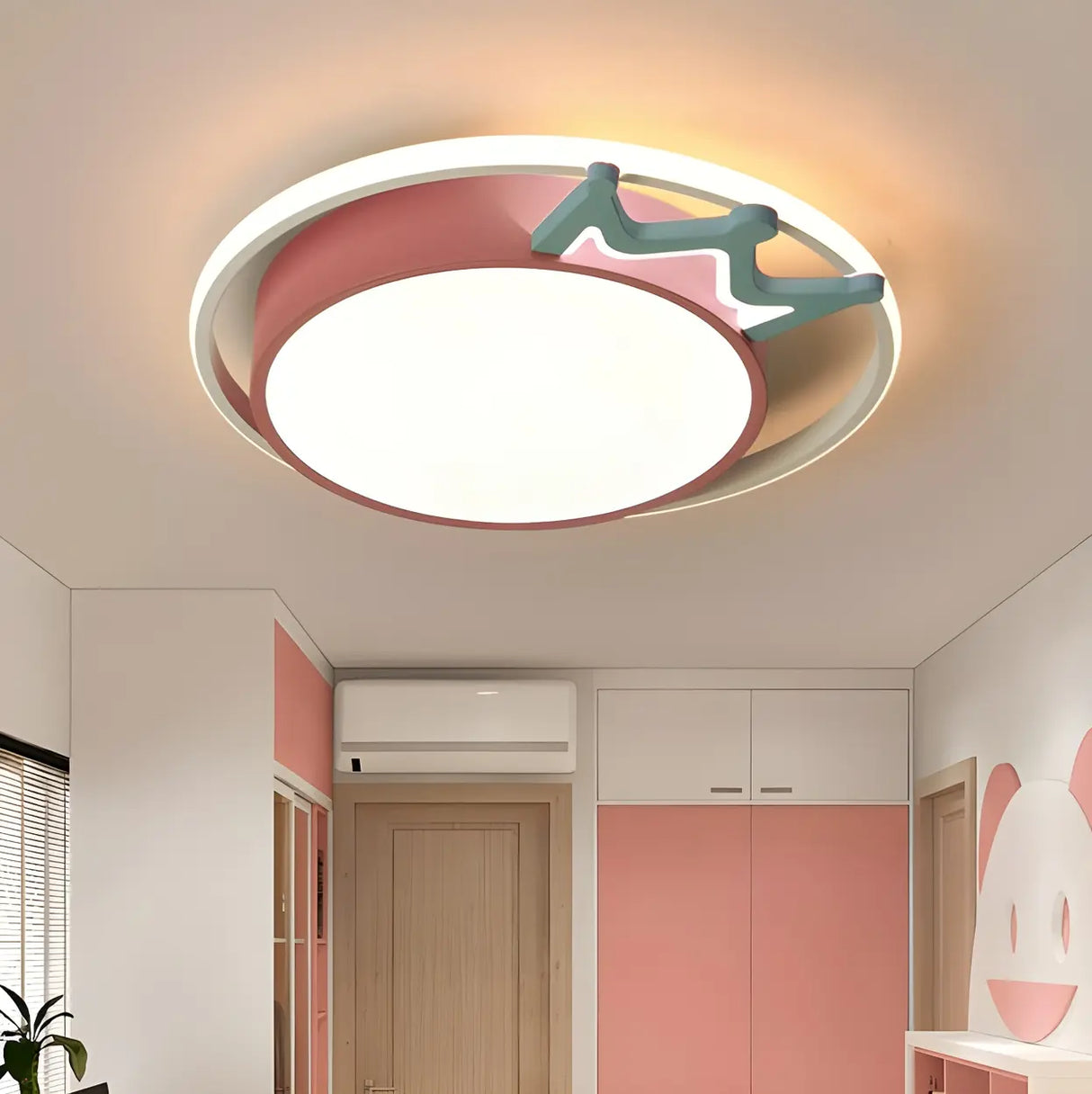 Contemporary Round Crown LED Flush Mount Ceiling Light Image - 2