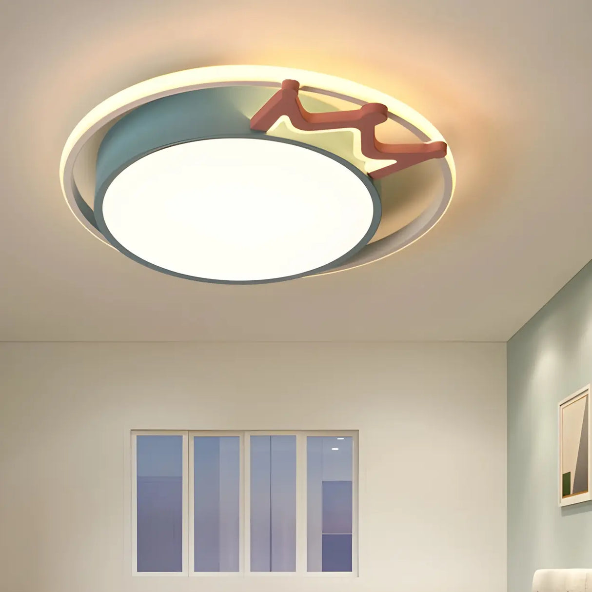 Contemporary Round Crown LED Flush Mount Ceiling Light Image - 3