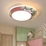 Contemporary Round Crown LED Flush Mount Ceiling Light Image - 4