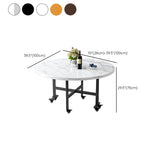 Contemporary Round Marble Folding Dining Table White #size