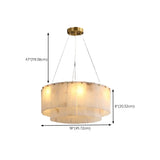 Contemporary Round Tiered Alabaster Pendant Light Chandelier #size