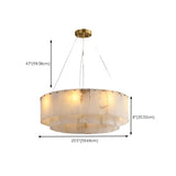 Contemporary Round Tiered Alabaster Pendant Light Chandelier Image - 14