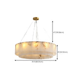 Contemporary Round Tiered Alabaster Pendant Light Chandelier Image - 15