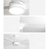 Contemporary Simple 4 Blade Ceiling Fan with LED Light Image - 12