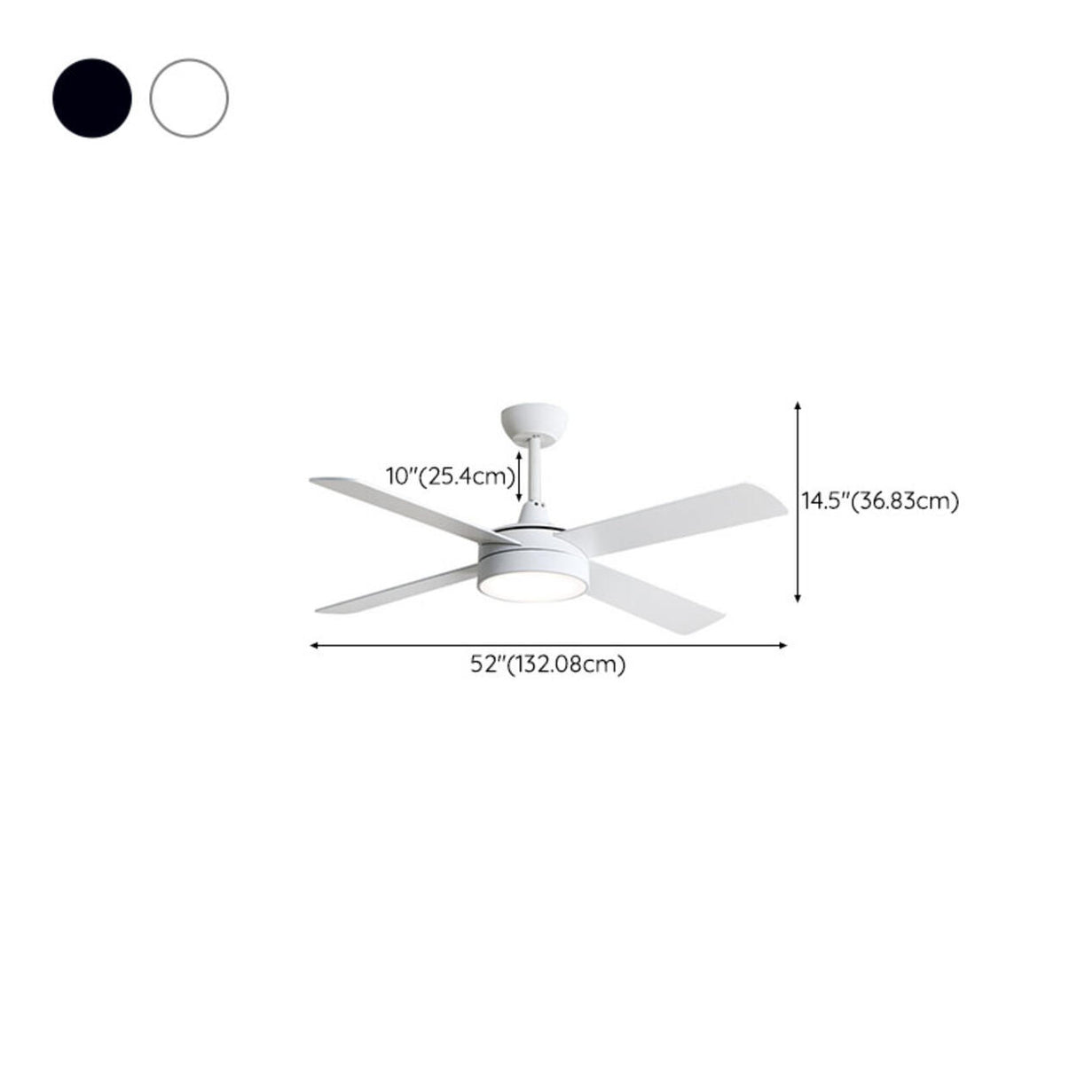 Contemporary Simple 4 Blade Ceiling Fan with LED Light 