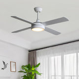 Contemporary Simple 4 Blade Ceiling Fan with LED Light Image - 2