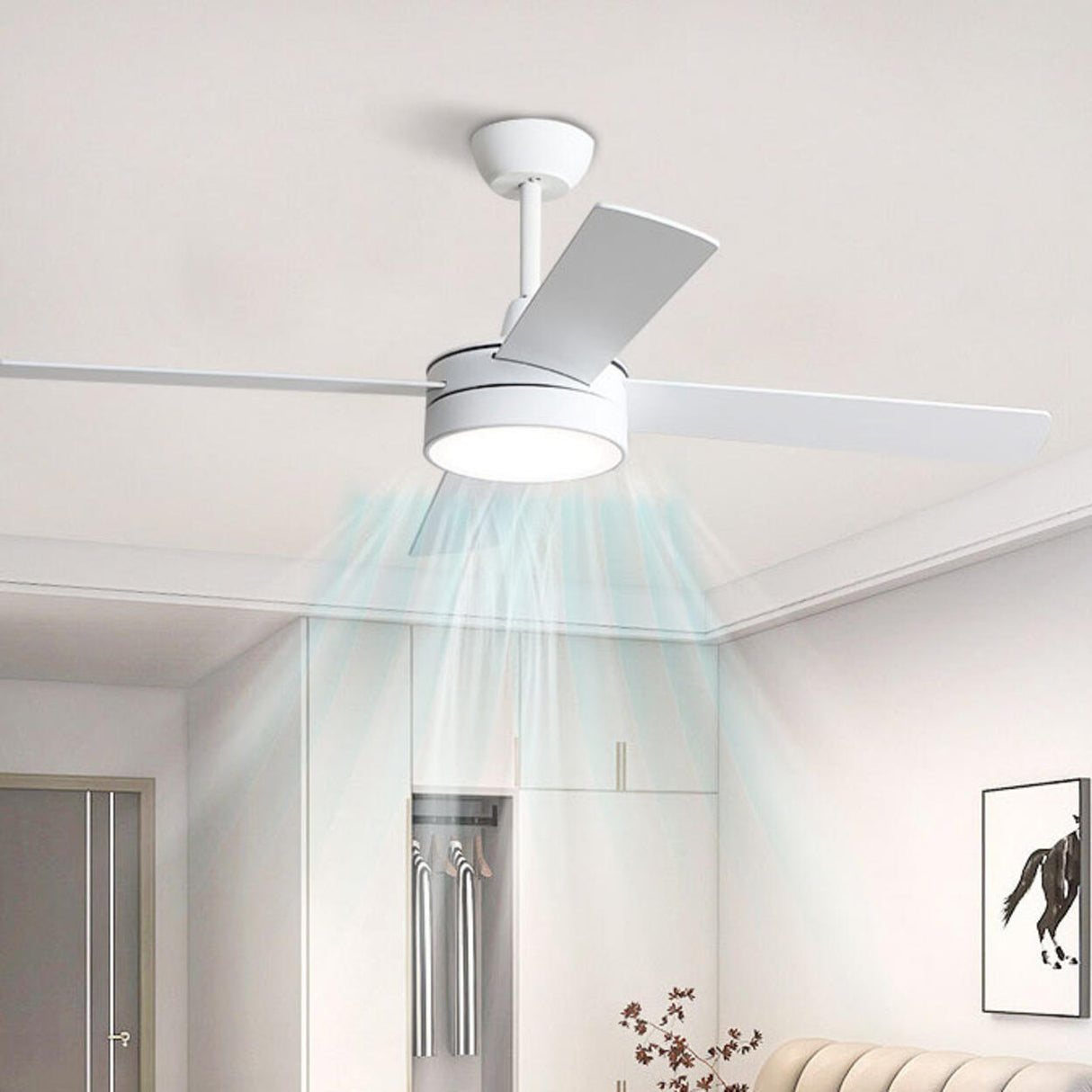 Contemporary Simple 4 Blade Ceiling Fan with LED Light Image - 4