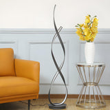 Contemporary Sliver LED Spiral Metal Floor Lamp Image - 1