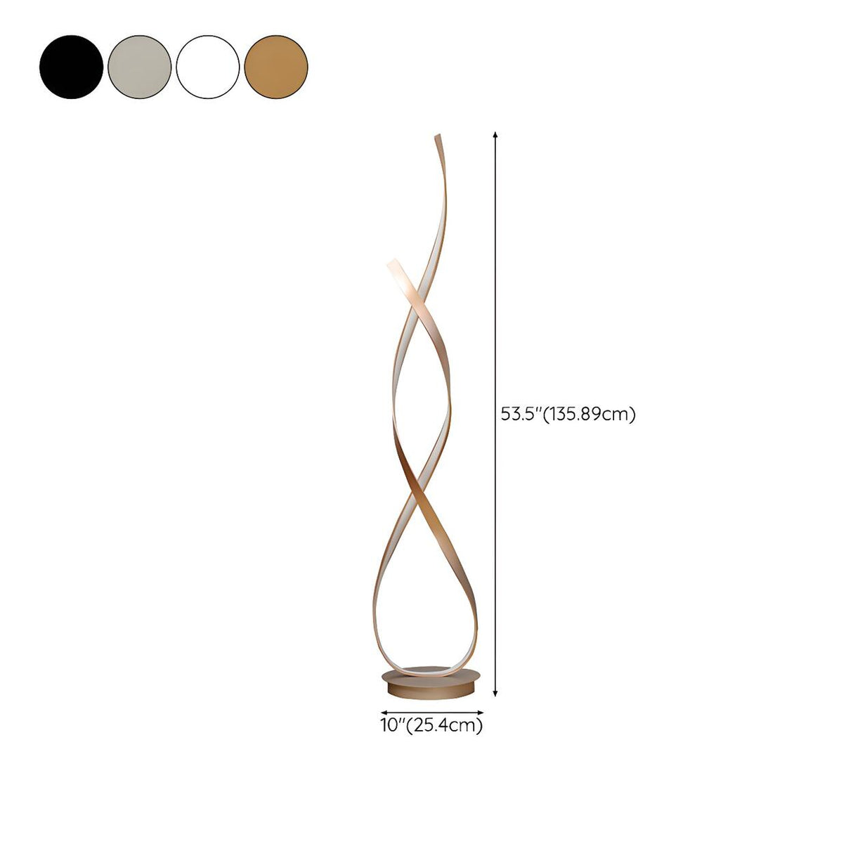 Contemporary Sliver LED Spiral Metal Floor Lamp 