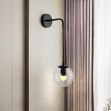 Contemporary Smoke Grey Glass Globe Wall Sconce Image - 2