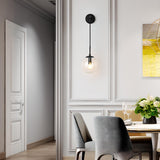 Contemporary Smoke Grey Glass Globe Wall Sconce Image - 3