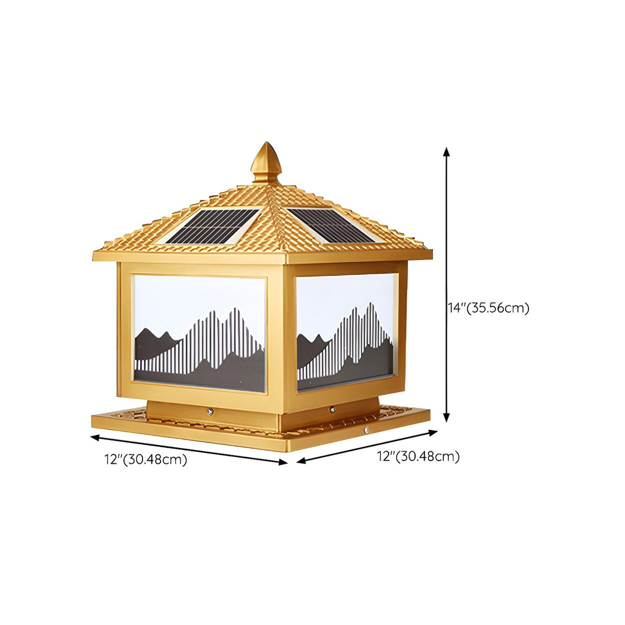 Contemporary Solar-Powered Brass Outdoor Table Lamp Image - 19