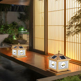 Contemporary Solar-Powered Brass Outdoor Table Lamp Image - 4