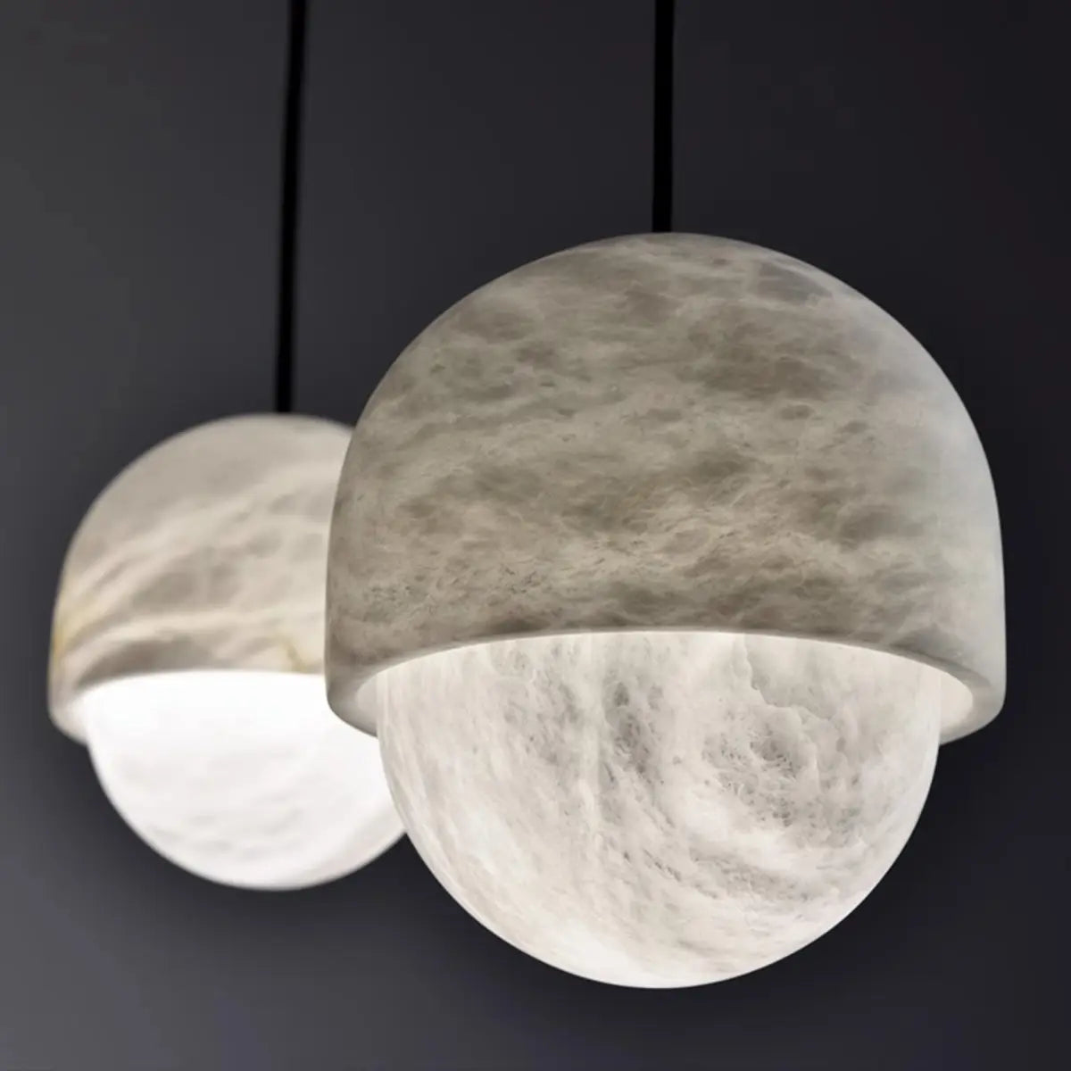 Contemporary Sphere Alabaster Living Room Pendant Light Image - 1