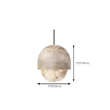 Contemporary Sphere Alabaster Living Room Pendant Light #size